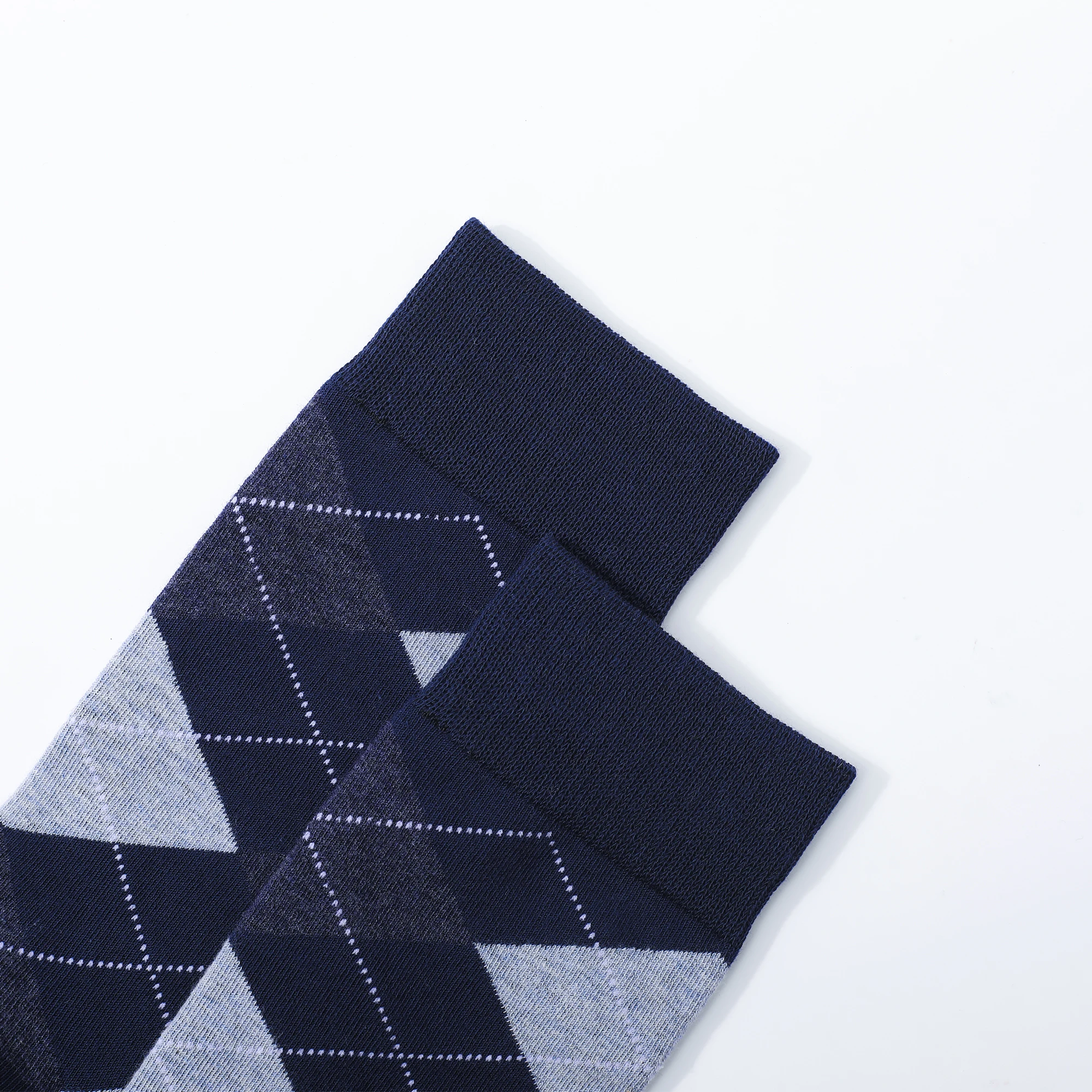 5 Pairs Mens Dress Socks Plus large Size，High Quality Combed Cotton Crew Socks，Black Cool Argyle Breathable Casual Socks for men thumbnail 5