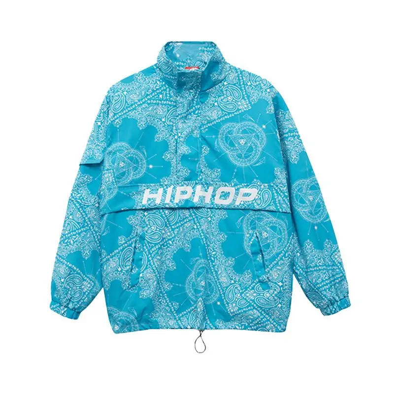 Boy Hip Hop Sweatshirt Joggers Clothes Sets Girls High Collar Paisley Top Cargo Pants Child Street Dance Kids Streetwear Costume thumbnail 4