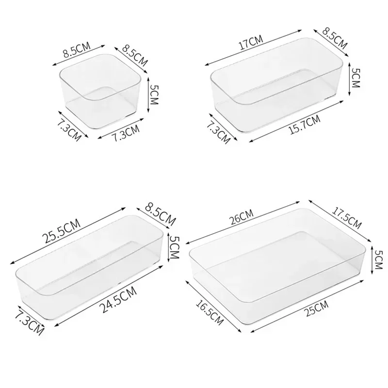 Transparent Box Storage Organizer Desk Plastic Storage Box Container Drawer Organizer Table Jewelry Box Makeup Organizer Boxes thumbnail 6