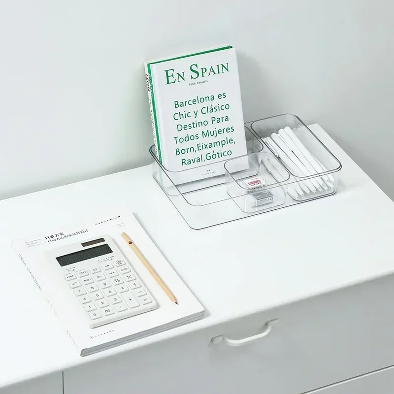 Transparent Box Storage Organizer Desk Plastic Storage Box Container Drawer Organizer Table Jewelry Box Makeup Organizer Boxes thumbnail 5