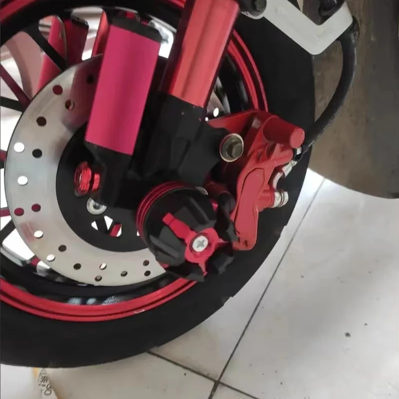1Pair Universal Motorcycle Wheel Protection Crash Cups Colorful Motorbike Crash Protector for Motorcycle Scooter E-Bike Aluminum thumbnail 2