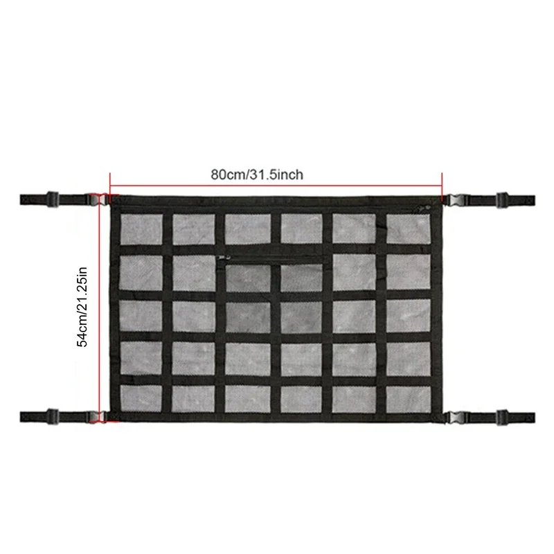 Car Camping Essentials Ceiling Cargo Net Car Ceiling Cargo Net Pocket Cargo Net For SUV Load Bearing Car Truck SUV Road Trip thumbnail 6