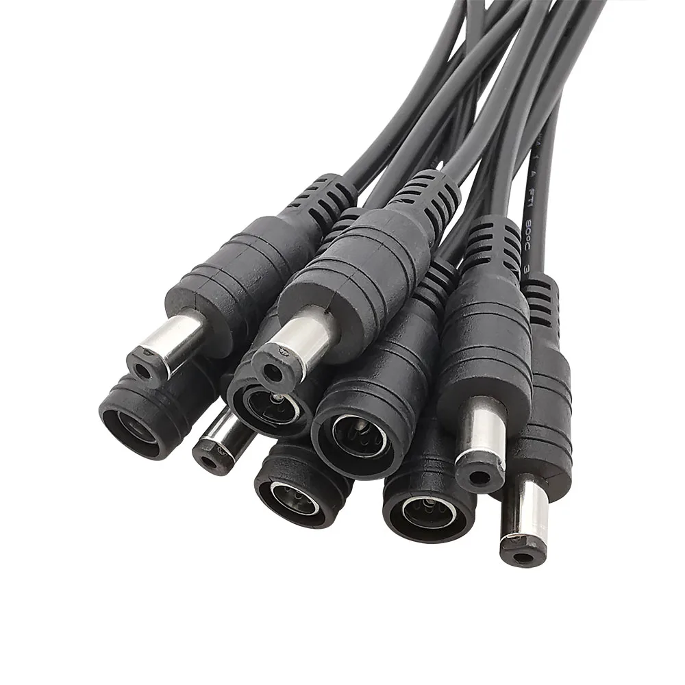 5Pair 5.5mm x 2.1mm DC Male Female Plug 12V DC Power Pigtail Cable Extension Wire Connector For DIY LED Strip Light CCTV Camera thumbnail 4