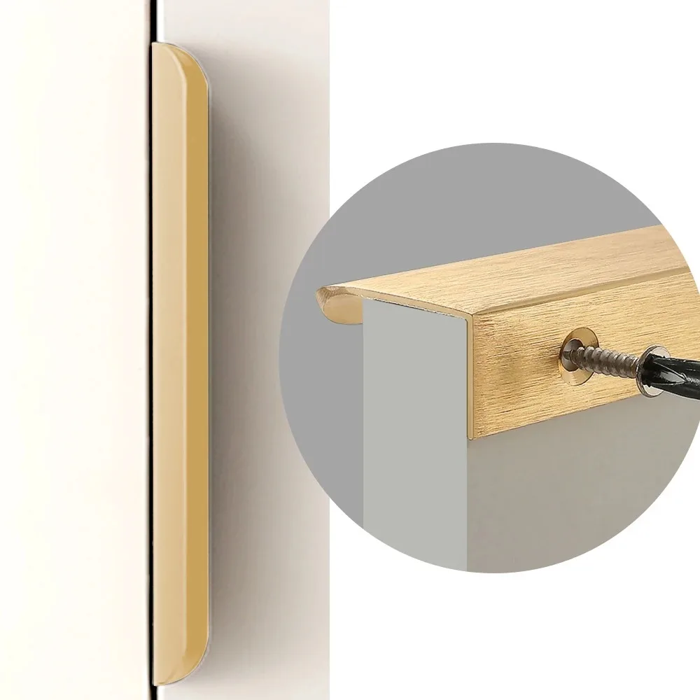 Simple Hidden Cabinet Handles  Kitchen Cupboard Door Pulls Elegance Long Handles Aluminum Alloy  Furniture Handle Hardware thumbnail 6