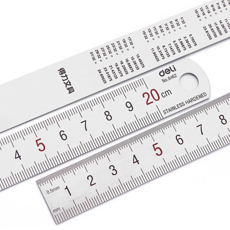 Deli Machinist Ruler, Stainless Steel Metric Straight-Ruler, Durable Millimeter Mapping Drawing Measuring Office School Supplies thumbnail 2
