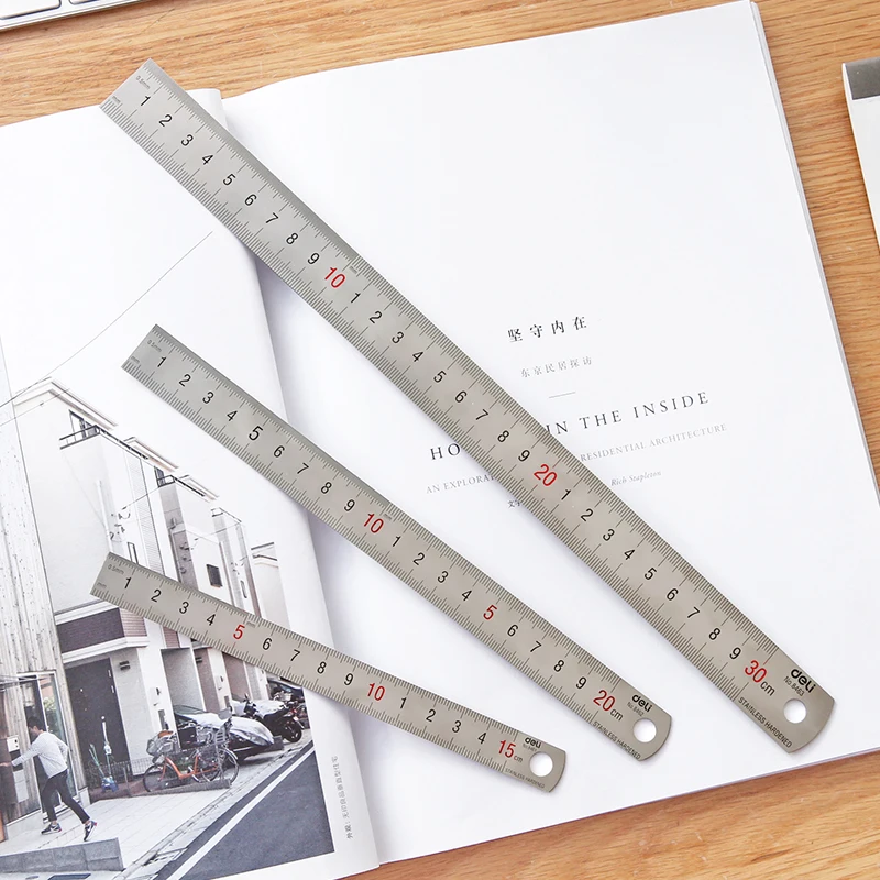 Deli Machinist Ruler, Stainless Steel Metric Straight-Ruler, Durable Millimeter Mapping Drawing Measuring Office School Supplies thumbnail 3