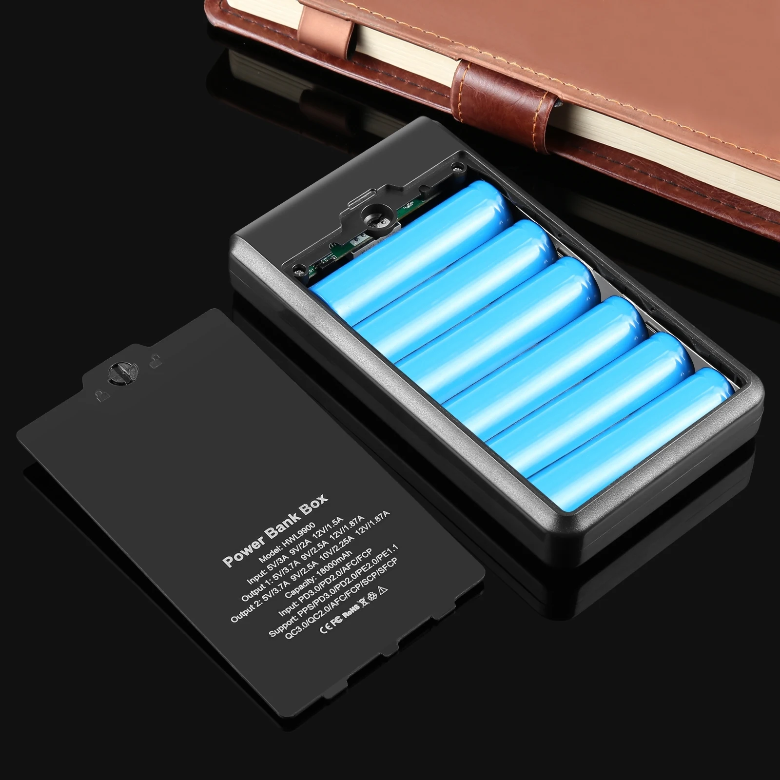 HAWEEL DIY 6 x 18650 Battery 24W Fast Charge Power Bank Box Case with Display, Not Include Battery thumbnail 5