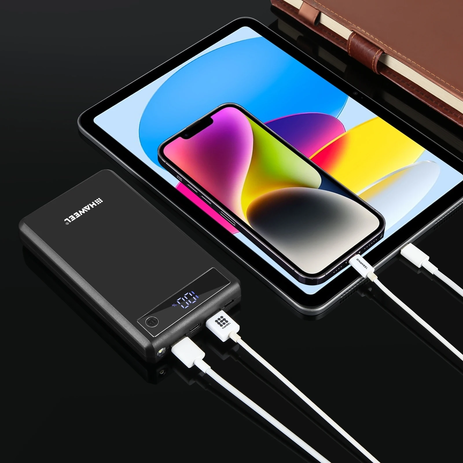 HAWEEL DIY 6 x 18650 Battery 24W Fast Charge Power Bank Box Case with Display, Not Include Battery thumbnail 6