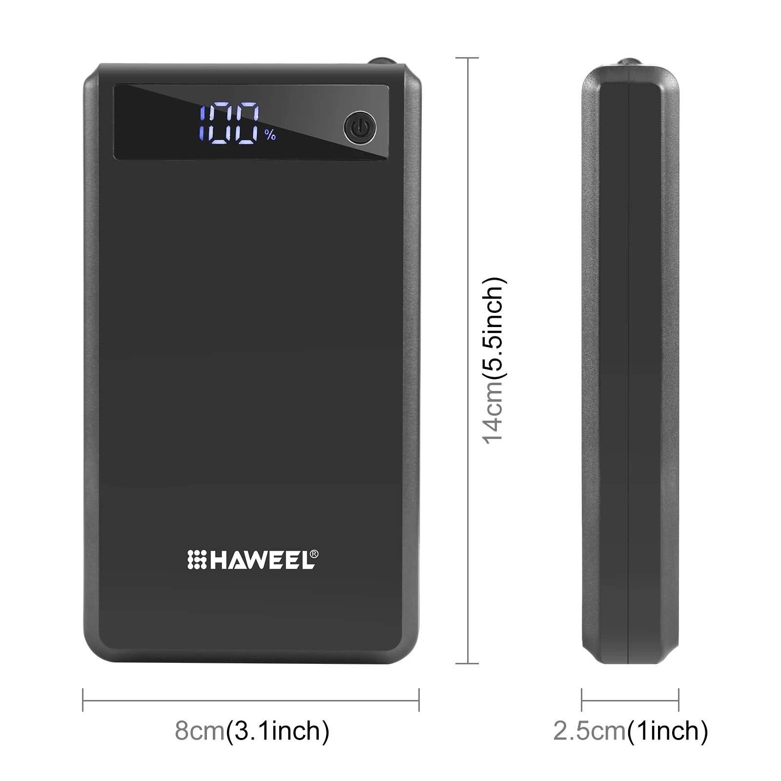 HAWEEL DIY 6 x 18650 Battery 24W Fast Charge Power Bank Box Case with Display, Not Include Battery thumbnail 3