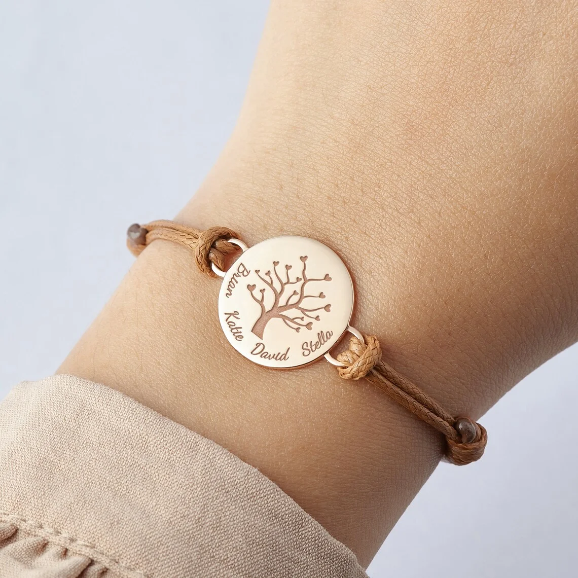 Custom Family Tree Bracelet  Family Tree  Bracelet Jewelry  Gift Idea For Mom Personalized Grandma Bracelet Tree thumbnail 2