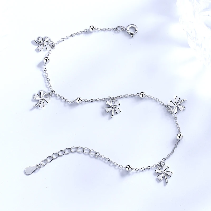 New Fashion 925 Sterling Silver Lucky Clover Pendant Anklets Women Jewelry Gift Bohemia Sexy Beach Charm Windmill Foot Chain thumbnail 5