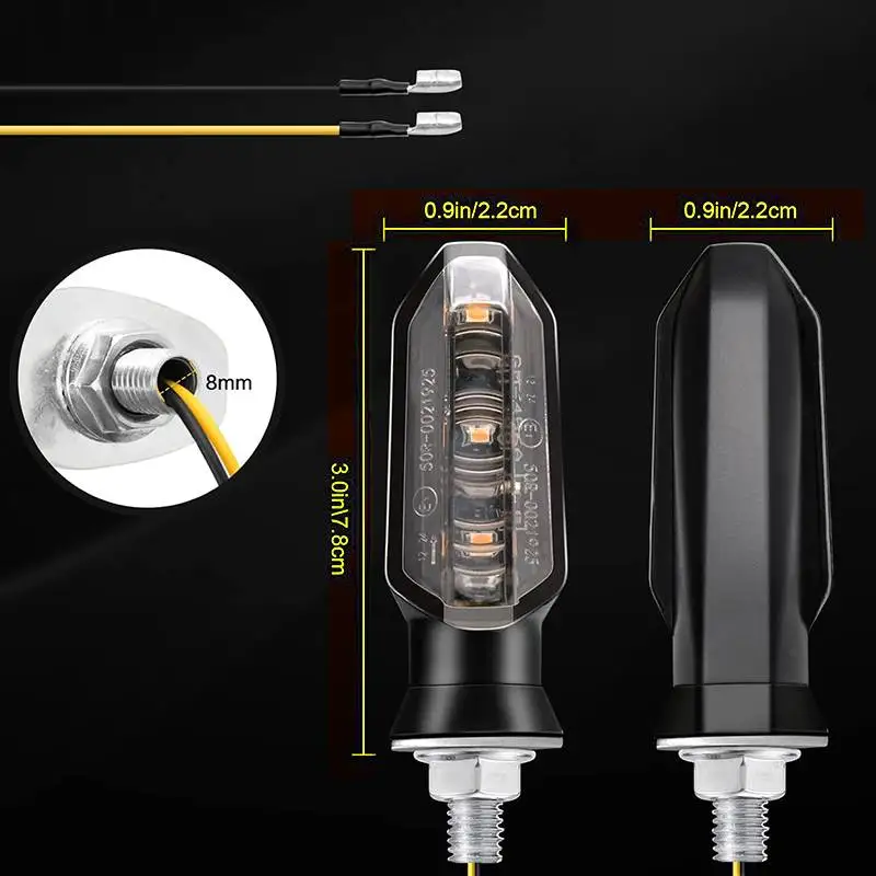 Motorcycle Turn Signal LED Blinker Amber Indicator LED Lamp 12V For Yamaha FZ 1 YZF R3 R6 R1 MT 07 09 FZ6 Tracer 900 Tenere 700 thumbnail 5