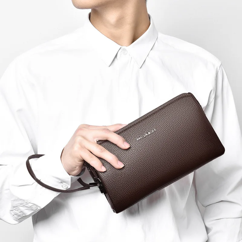 New Arrival Men's Clutch, High-Quality Business Solid Color Purse for Men handbags mens bag men wallet bolsos hombre clutch sac thumbnail 3