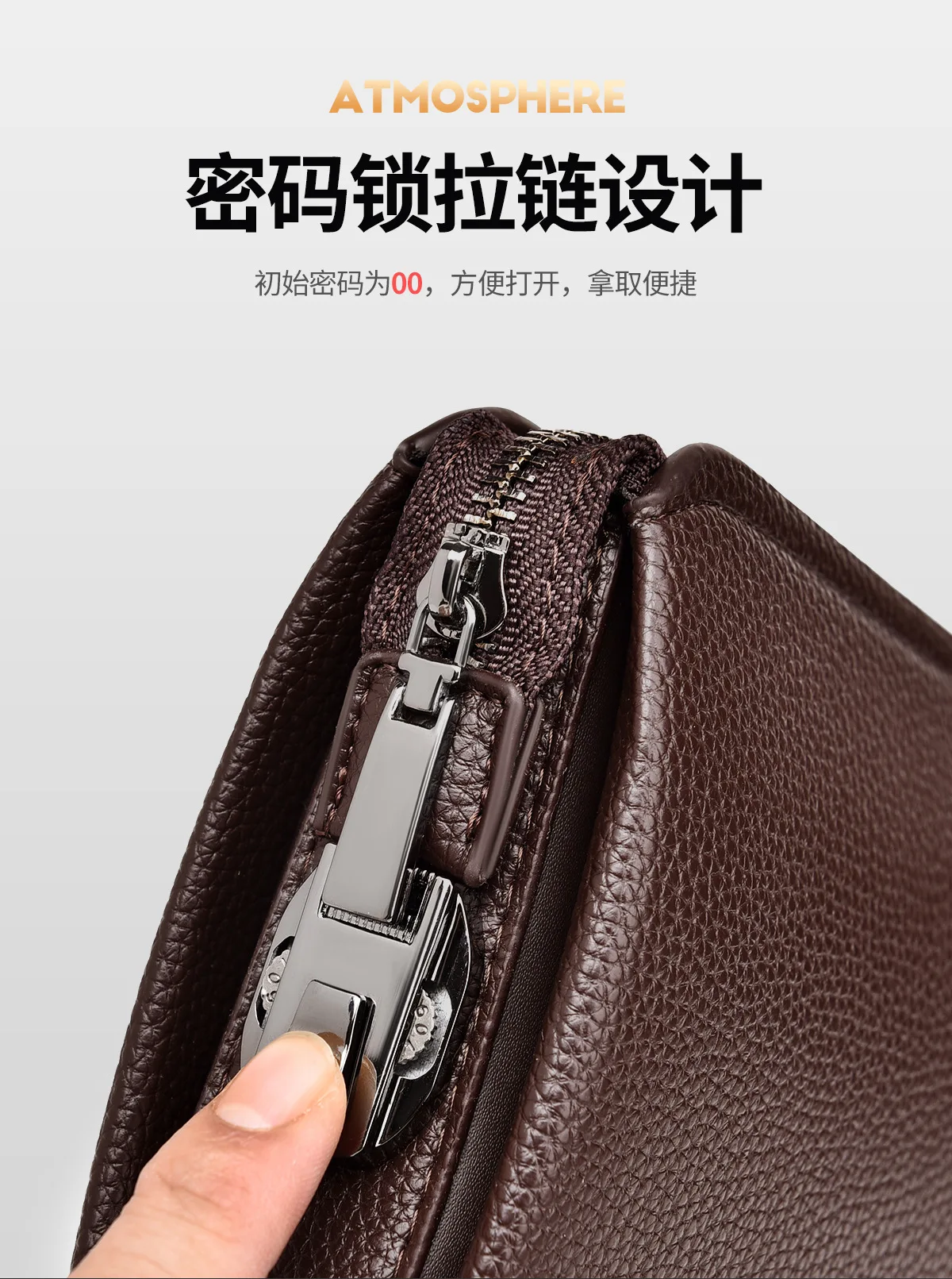 New Arrival Men's Clutch, High-Quality Business Solid Color Purse for Men handbags mens bag men wallet bolsos hombre clutch sac thumbnail 5