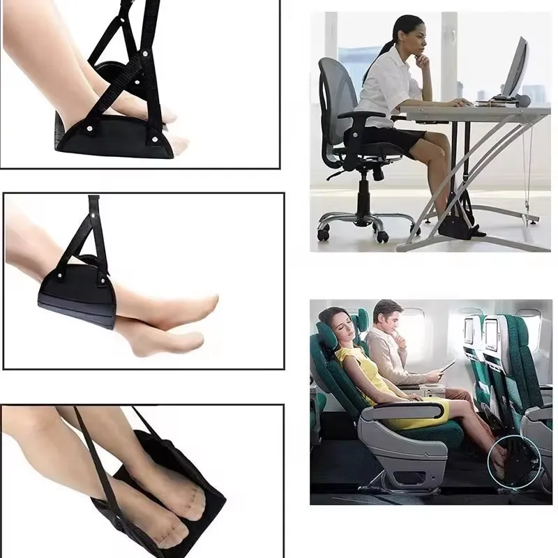 Car Travel Hammock Suspended Adjustable Leg Hammock Office Hammock with Airplane Footrest Outdoor Furniture thumbnail 2