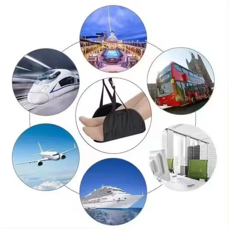Car Travel Hammock Suspended Adjustable Leg Hammock Office Hammock with Airplane Footrest Outdoor Furniture thumbnail 3