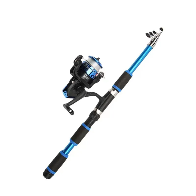 Fishing Pole Set Full Kits With Telescopic Fishing Rod And Spinning Reel Baits Hooks Travel Pole Set thumbnail 5