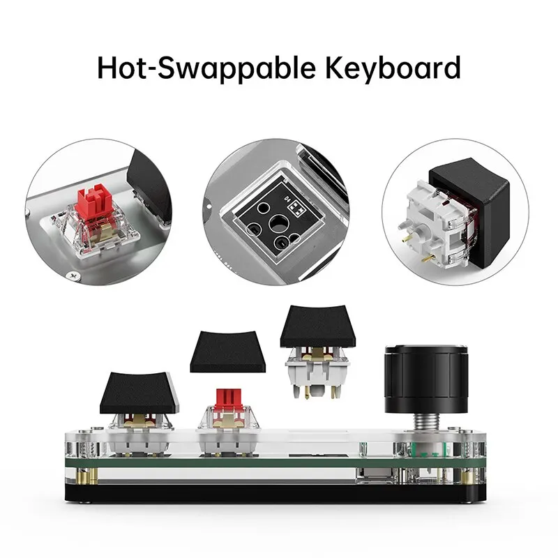 Macropad Macro Mechanical Keyboard RGB Mini Gaming Custom Programming Knob Keypads Red Switch 3 Keys For Photoshop thumbnail 4