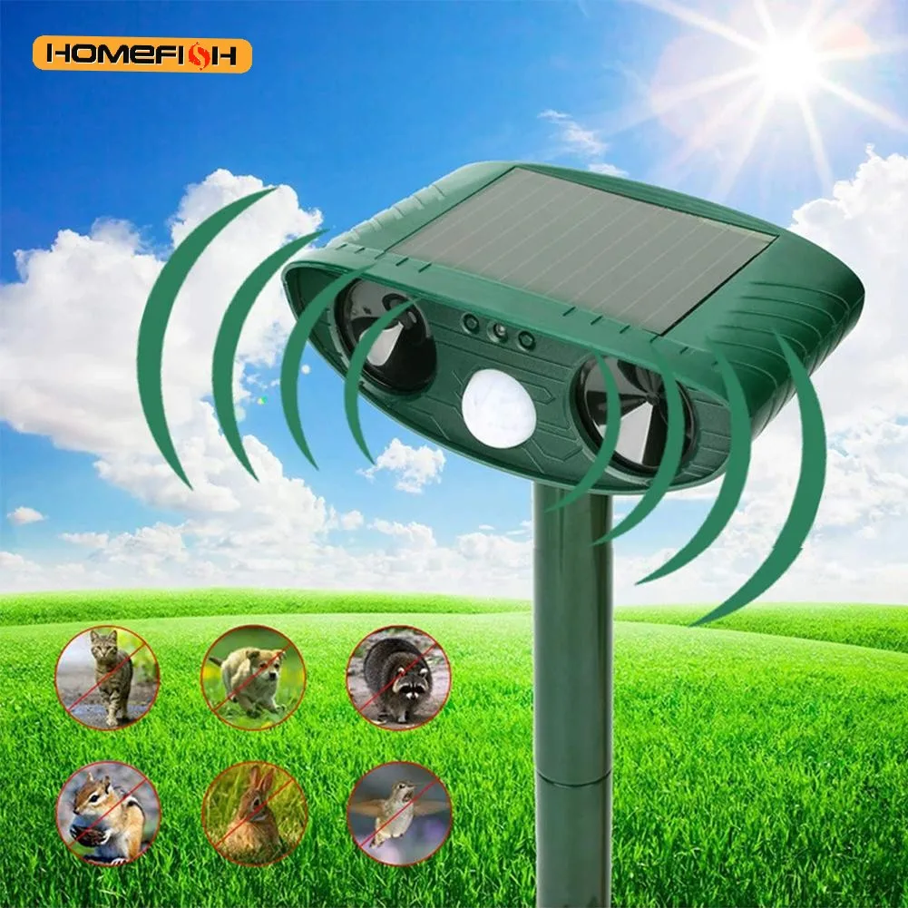 1pc Ultrasound Animal Repeller Solar Energy Cats And Dogs Repeller Rechargeable Garden FarmYard Waterproof Creature Deterrent thumbnail 3