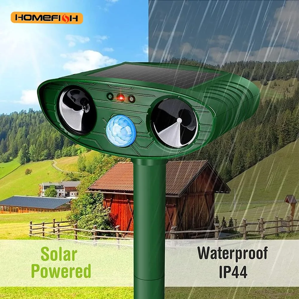 1pc Ultrasound Animal Repeller Solar Energy Cats And Dogs Repeller Rechargeable Garden FarmYard Waterproof Creature Deterrent thumbnail 2