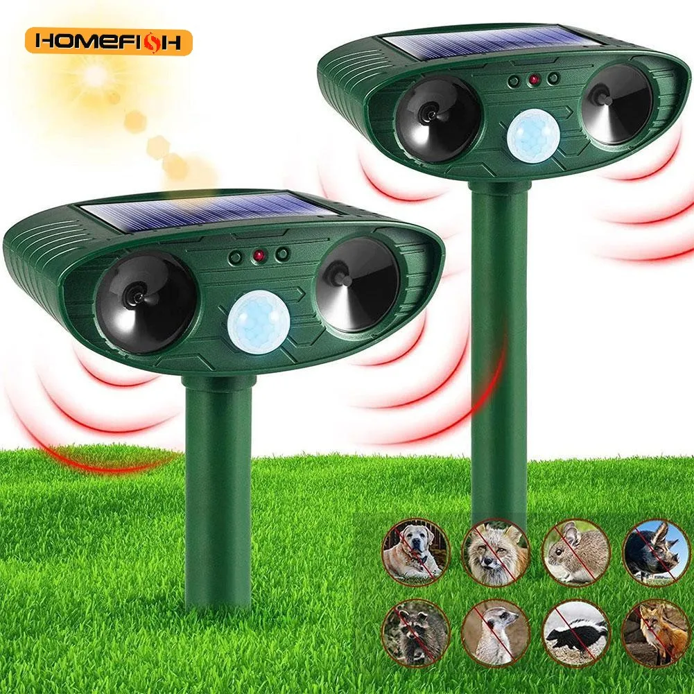 1pc Ultrasound Animal Repeller Solar Energy Cats And Dogs Repeller Rechargeable Garden FarmYard Waterproof Creature Deterrent thumbnail 4