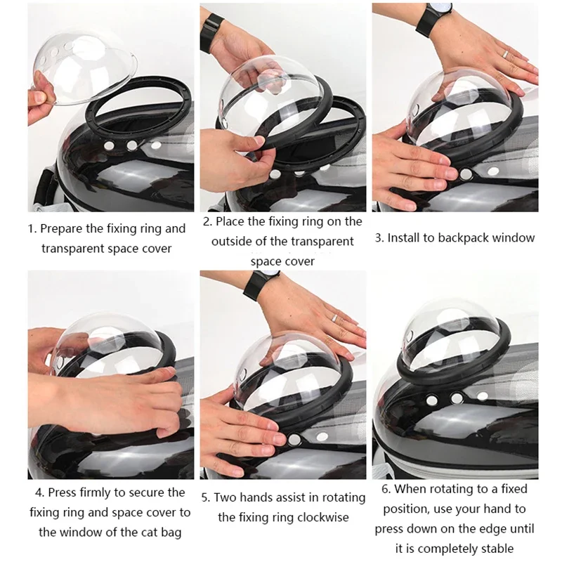 Portable Cat Pet Carrier Backpack Transparent Capsule Bubble Pet Backpack Small Animal Puppy Kitty Breathable Carrier for Travel thumbnail 4