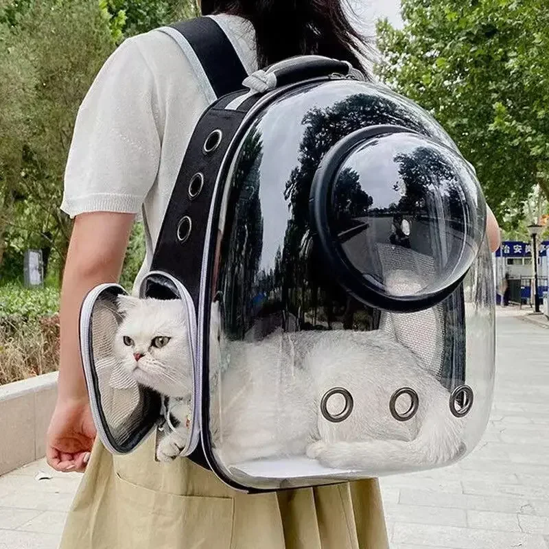 Portable Cat Pet Carrier Backpack Transparent Capsule Bubble Pet Backpack Small Animal Puppy Kitty Breathable Carrier for Travel thumbnail 2
