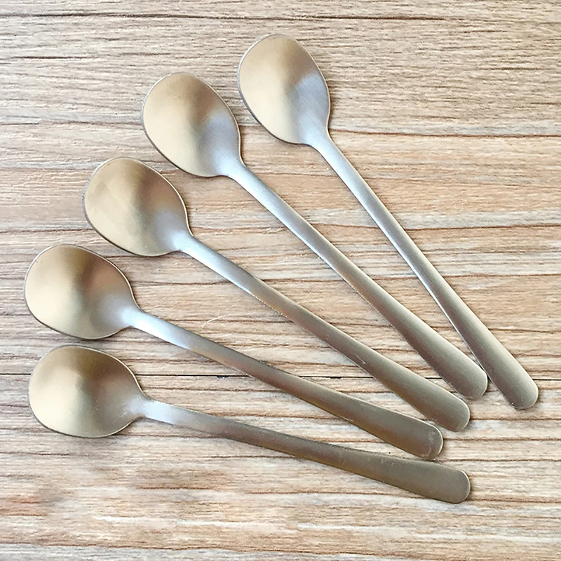 Stainless Steel Seasoning Spoon Round Thickened Mixing Spoon Coffee Tea Dessert Spoons Mixing Spoon Tableware thumbnail 2
