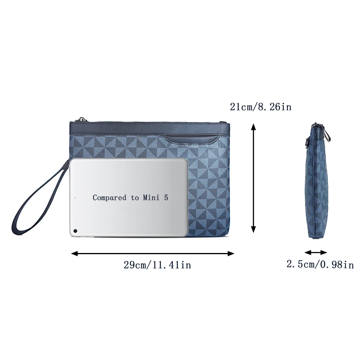 New Fashion PU Leather Men Clutch Bag Business And Leisure PAD Handbag Underarm Pocket Envelope Bag Outdoor Commuting Wallet Men thumbnail 6