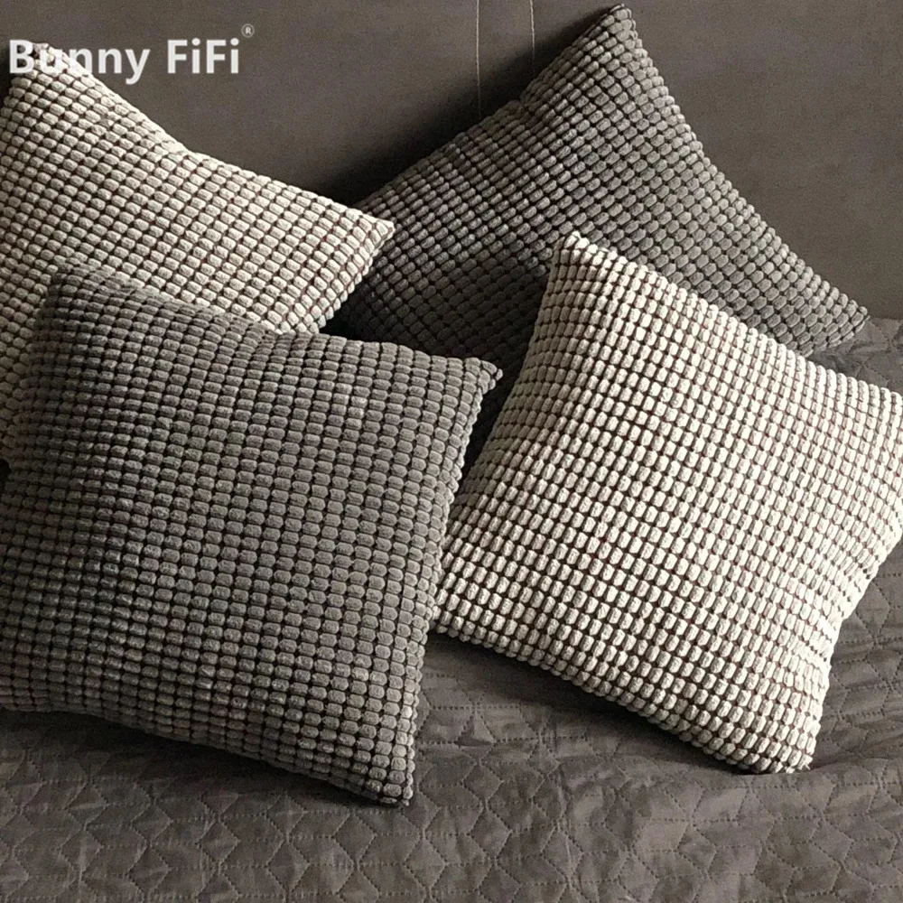 Soft Corduroy Corn Grain Home Decorative Cushion Cover 40/45/50/55/60cm Solid Color Throw Pillow Case For Bedroom Sofa Chair Car thumbnail 2