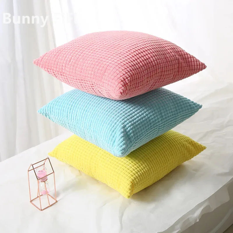 Soft Corduroy Corn Grain Home Decorative Cushion Cover 40/45/50/55/60cm Solid Color Throw Pillow Case For Bedroom Sofa Chair Car thumbnail 6