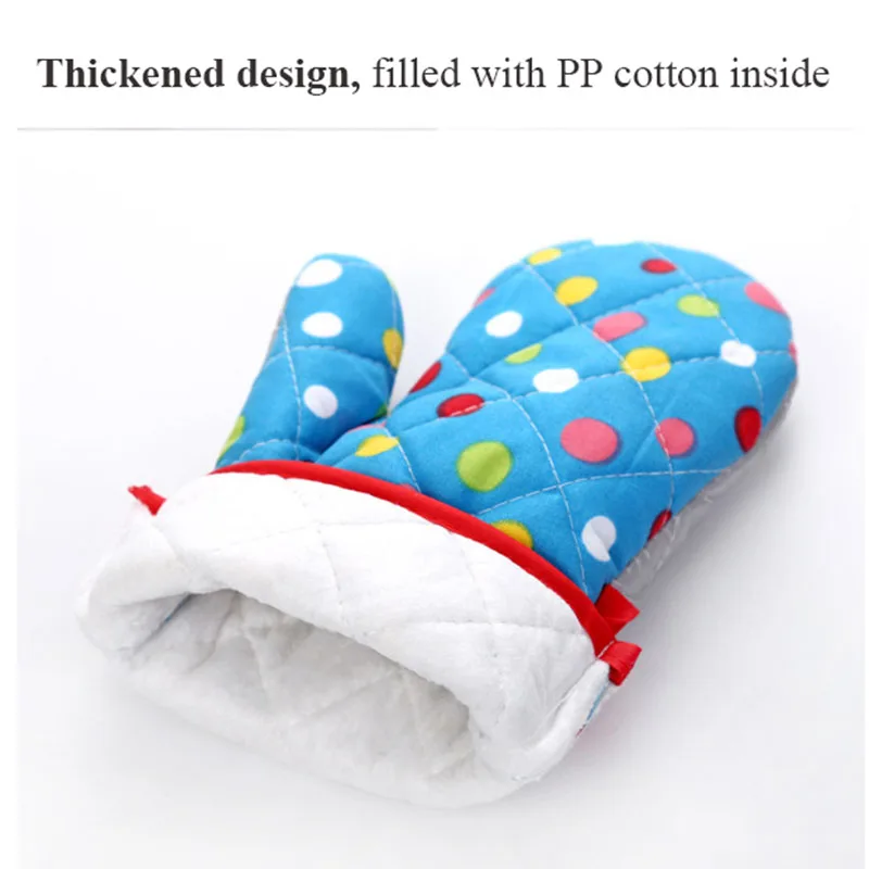 Mitten Microwave Oven Glove Non Slip Household Thickened Insulated Baking Heat Resistant Gloves Oven Mitts Cute Kitchen Tool thumbnail 6