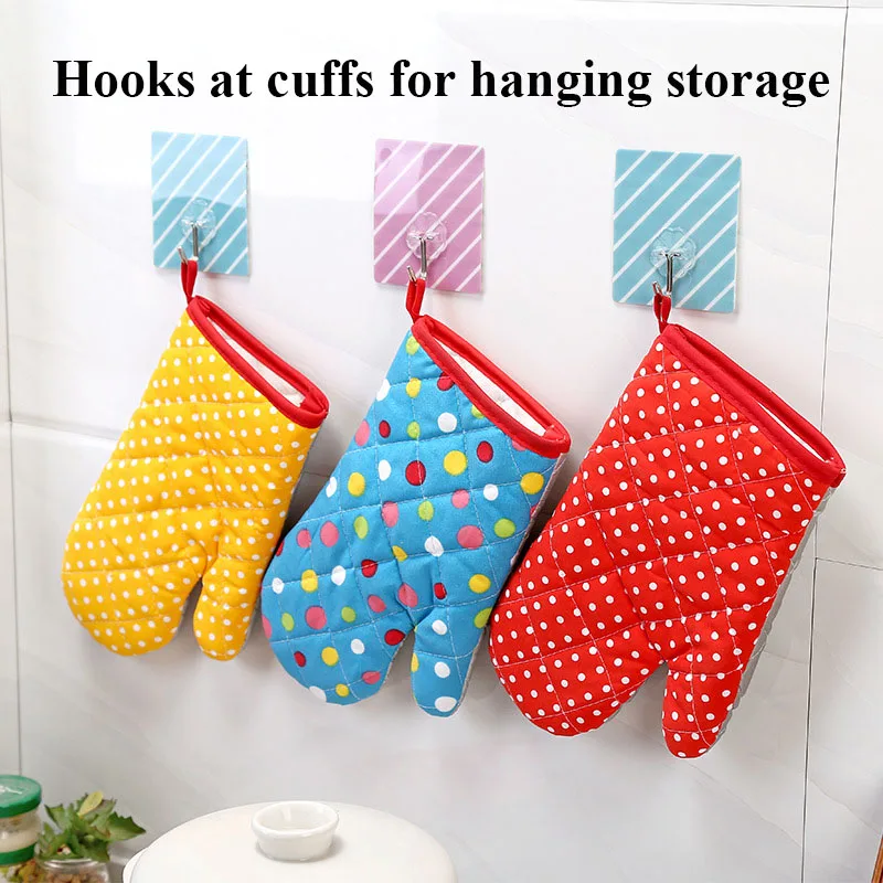 Mitten Microwave Oven Glove Non Slip Household Thickened Insulated Baking Heat Resistant Gloves Oven Mitts Cute Kitchen Tool thumbnail 3