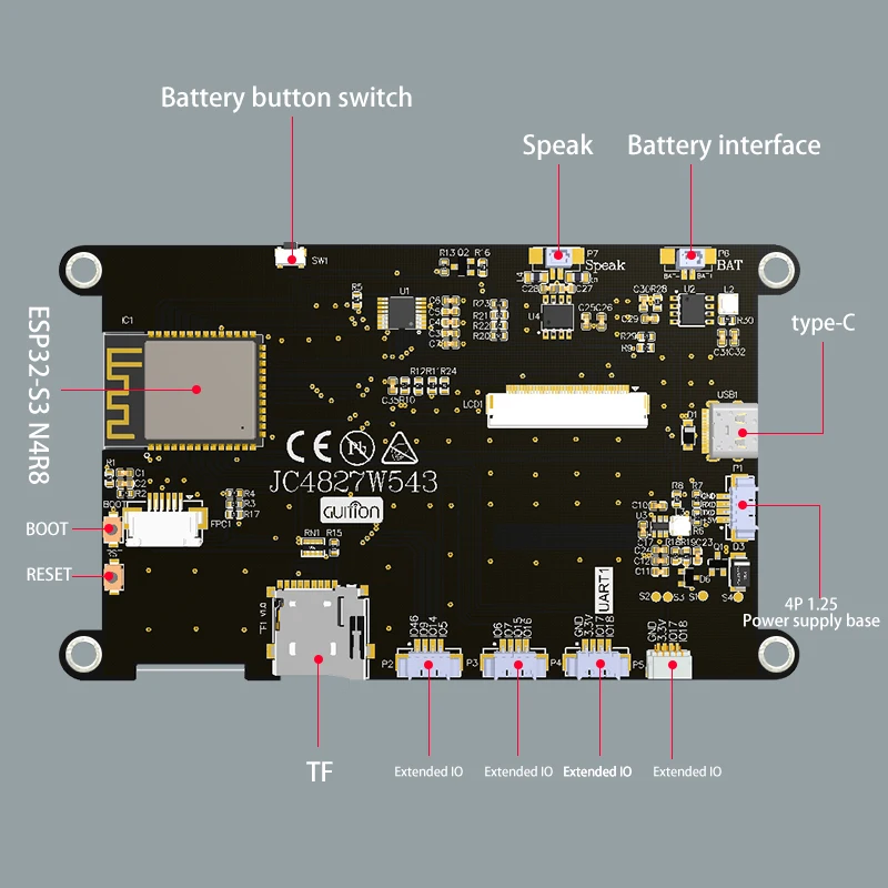 Guition ESP32-S3 8M PSRAM 4M FLASH 4.3-inch IPS 480*272 LCD display module  with WIFI and Bluetooth thumbnail 5