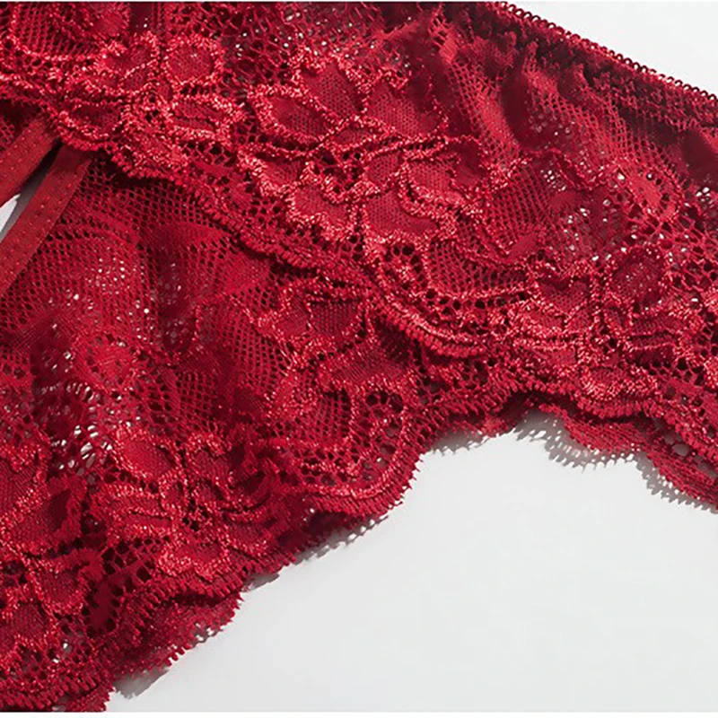 1Pcs Women Plus Size Open Crotch Panties Sexy Lace Transparent Underwear Stretching Big Size Lingerie thumbnail 3