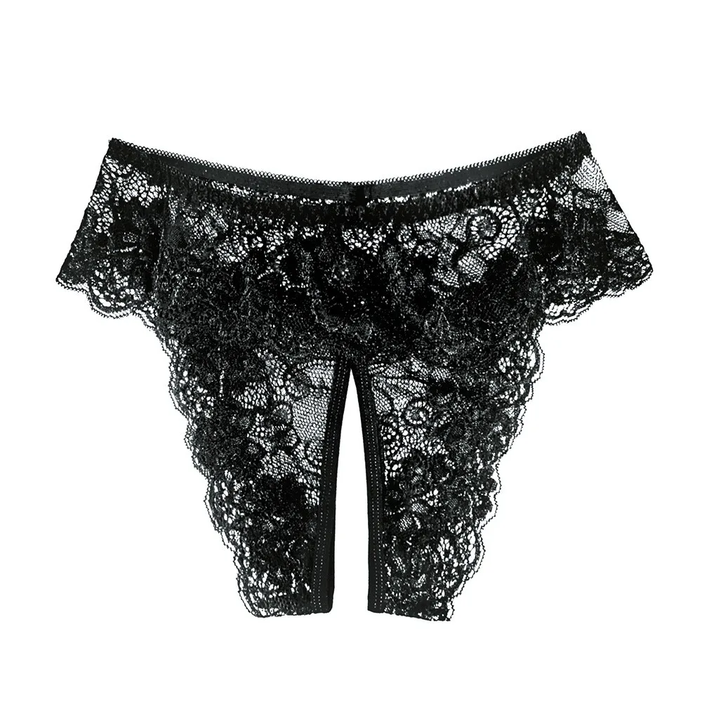 1Pcs Women Plus Size Open Crotch Panties Sexy Lace Transparent Underwear Stretching Big Size Lingerie thumbnail 6