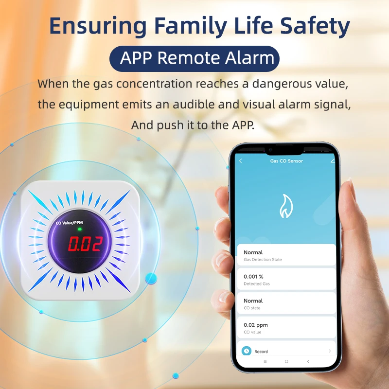 WIFI Zigbee Tuya gas&carbon monoxide detector Smart Life Natural Gas Alarm Sensor LED Display thumbnail 3