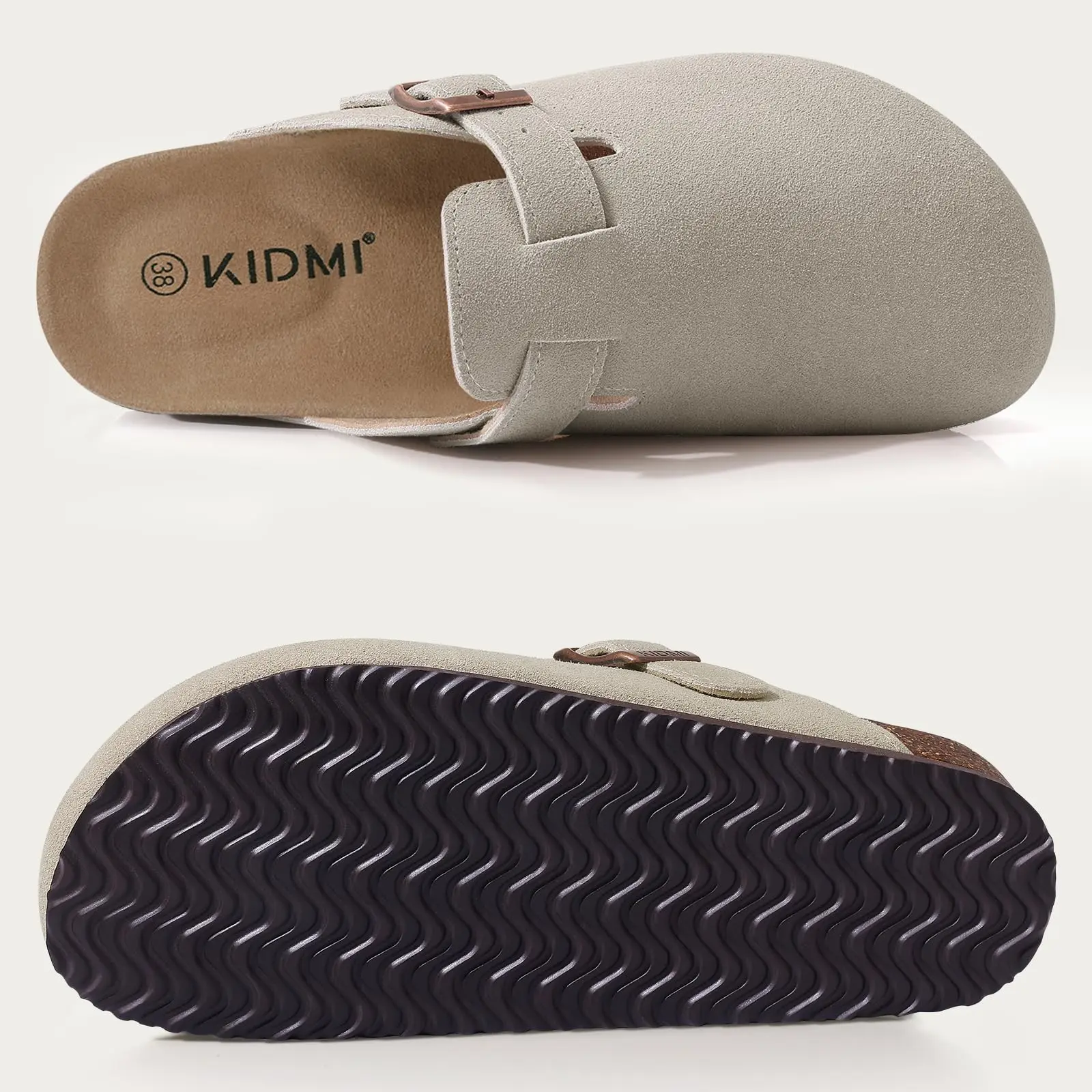 Litfun Retro Cork Clogs Slippers For Men Fashion Men Mules Shoe with Arch Support Unisex Classic Beach Shoes Men's Suede Sandals thumbnail 5