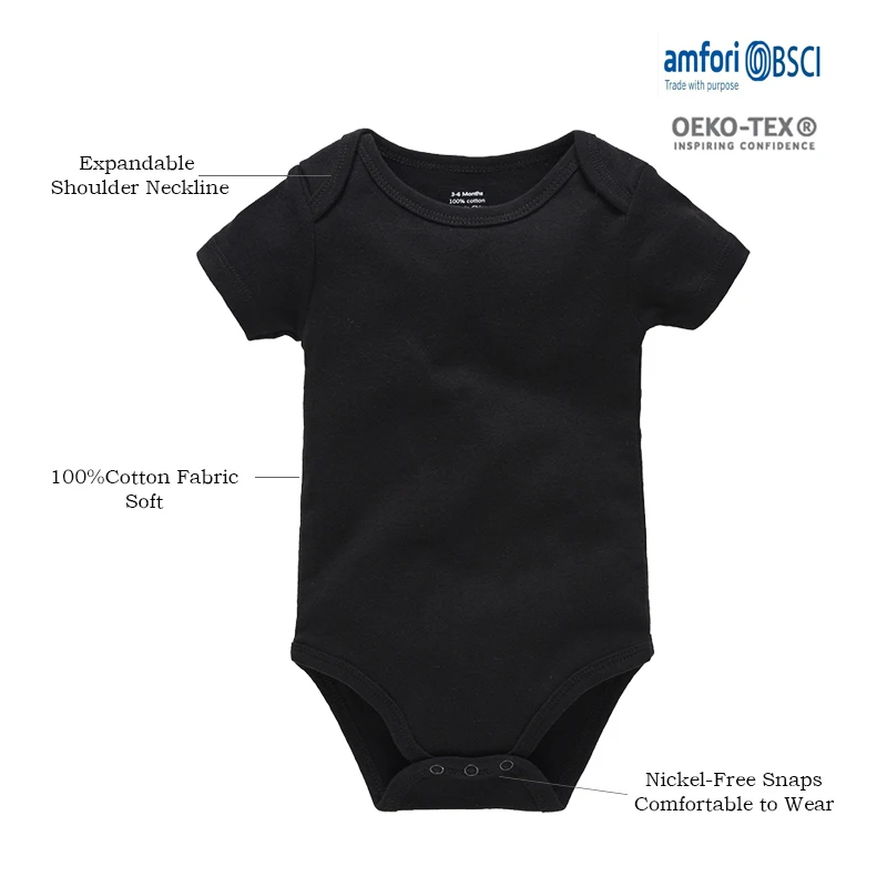 2/6 Pcs/lot Muslin Blank Baby Rompers Pants Set Plain Colors Summer Short Sleeve Bodysuit Kids Clothing Set Boys Clothes thumbnail 2