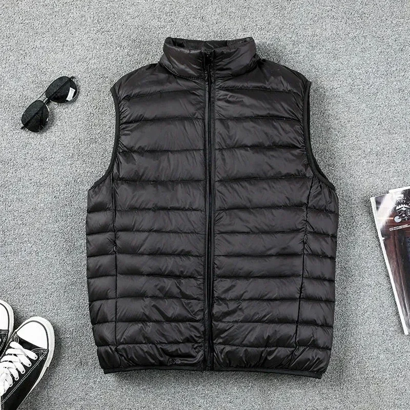 Coat Ultralight Sleeveless Puffer Vest Jacket Ultra Thin Warm Lightweight Down Jacket Waistcoat Winter Men Duck Down Vest Coats thumbnail 2