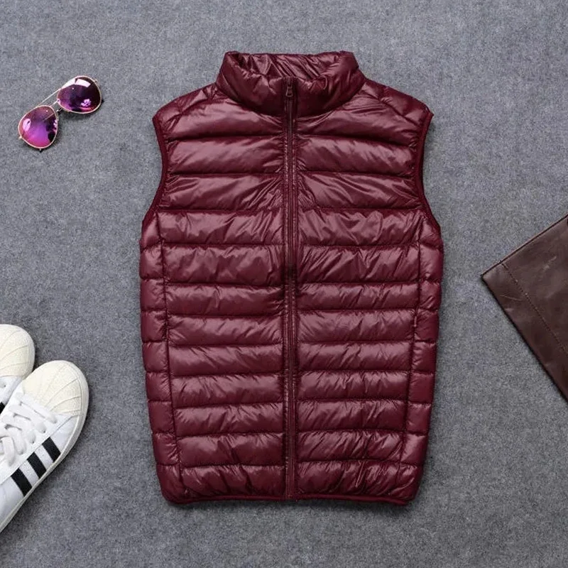 Coat Ultralight Sleeveless Puffer Vest Jacket Ultra Thin Warm Lightweight Down Jacket Waistcoat Winter Men Duck Down Vest Coats thumbnail 3