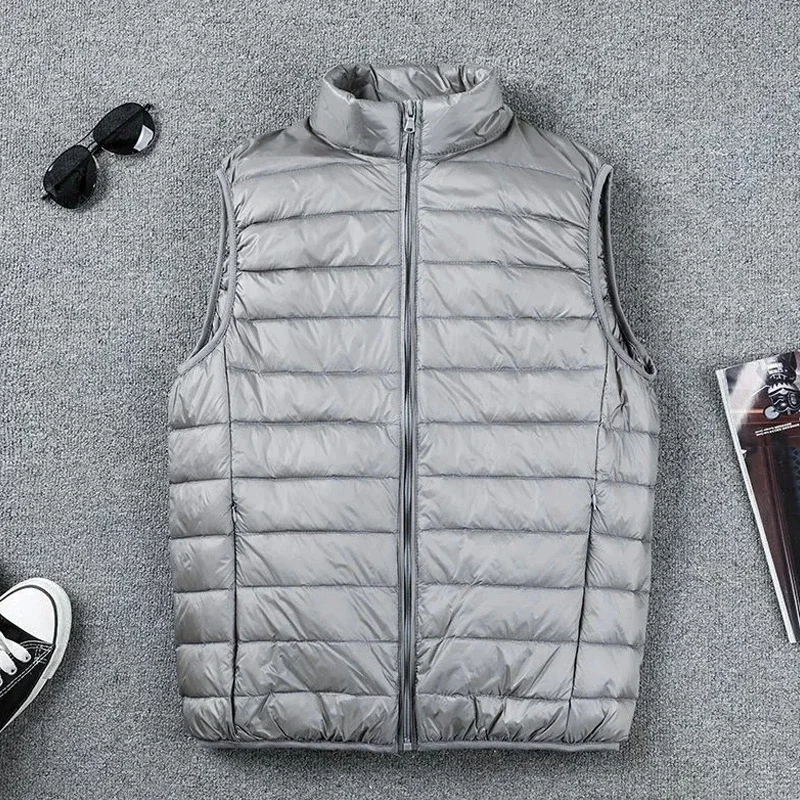Coat Ultralight Sleeveless Puffer Vest Jacket Ultra Thin Warm Lightweight Down Jacket Waistcoat Winter Men Duck Down Vest Coats thumbnail 4