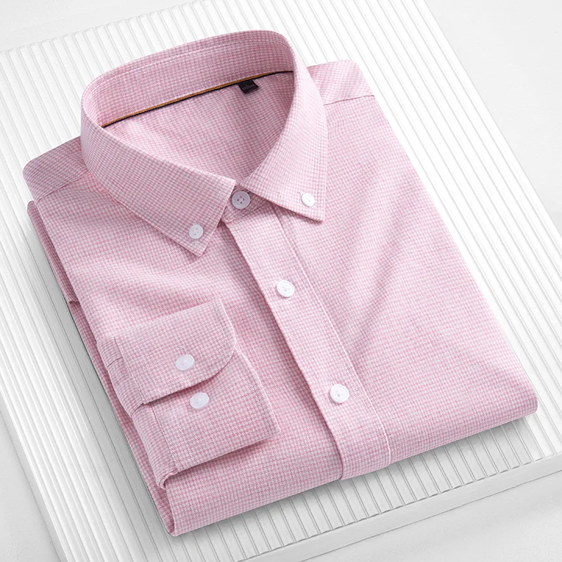 2025 spring and summer new style Men's clothing long sleeve oxford shirt men100% cotton high quality pocket mens shirts S-4XL thumbnail 2