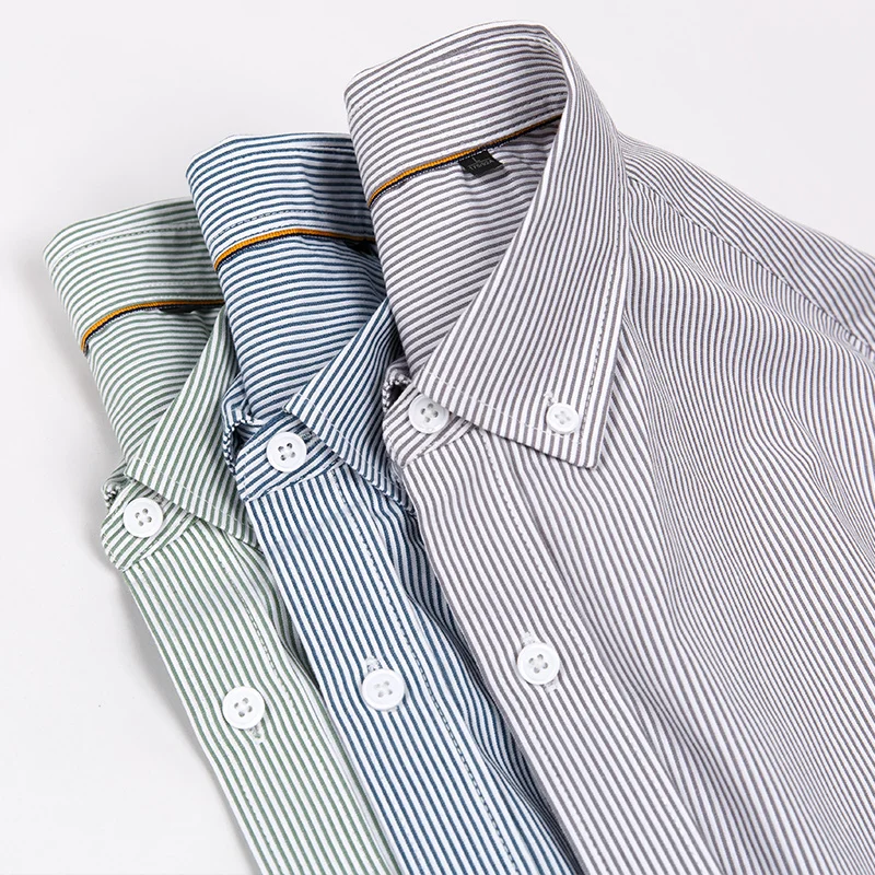 2025 spring and summer new style Men's clothing long sleeve oxford shirt men100% cotton high quality pocket mens shirts S-4XL thumbnail 6