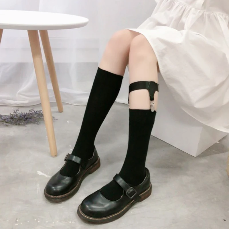 Women Sexy Punk Goth PU Leather Elastic Garter Leg Thigh Ring Clothing Accessory Leg Suspender Sexy Stockings Garters thumbnail 2