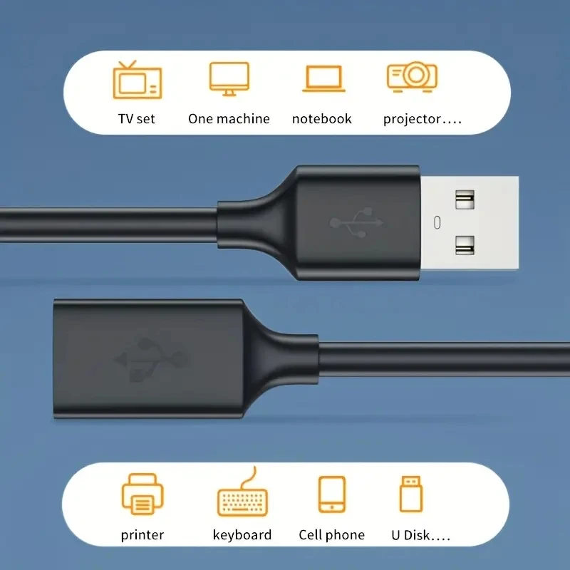 0.5/1/2/3/5 M USB Extension Cable 3.0 Data Cord For Laptop TV SSD 3 0 Male to Female Computer Camera Printer Connector thumbnail 2