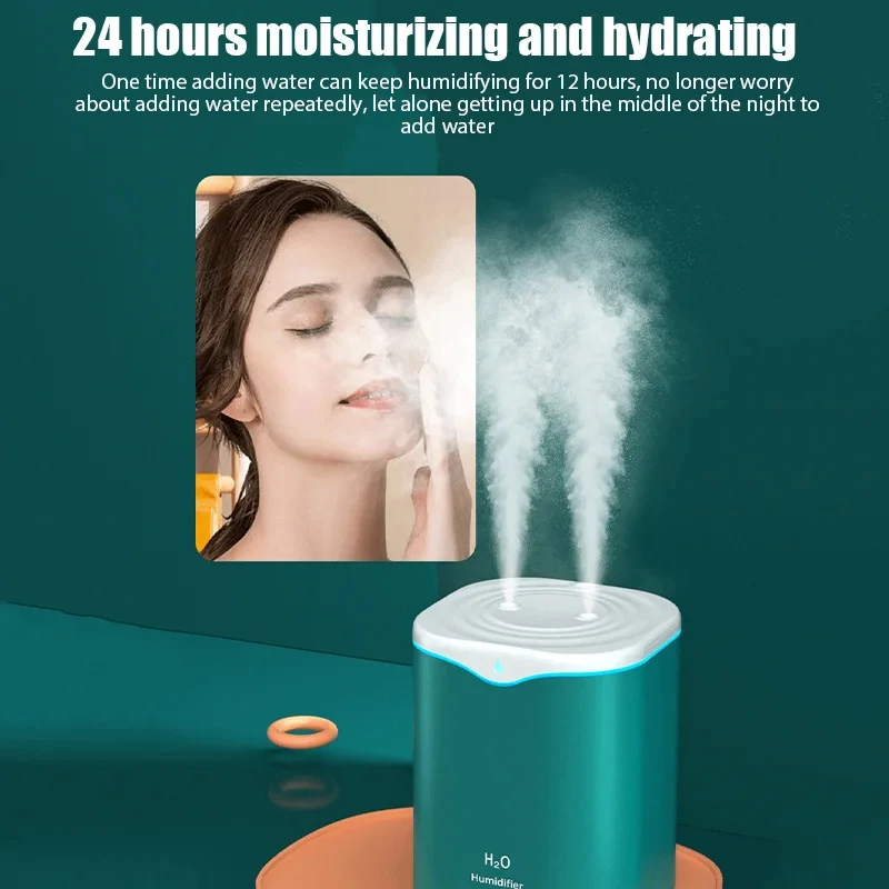 Large Capacity Dual Spray Humidifier Usb Home Bedroom 2L Silent Water Replenisher Air Purifier Wireless Water Diffuser Office thumbnail 6