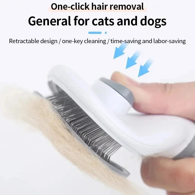 Pet Dog Brush Cat Comb Self Cleaning Pet Hair Remover Brush For Dogs Cats Grooming Tools Pets Dematting Comb Dogs Accessories thumbnail 2