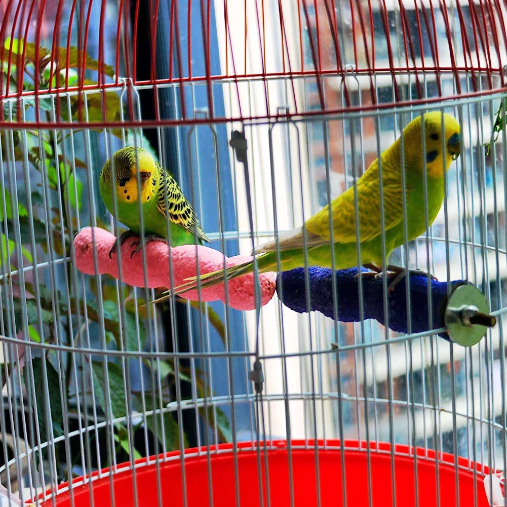Pet Paw Grinding Wooden Stick Sprayed with Colored Sands Bird Parakeet Parrot Toy Grinder Rod Gripper Supplies thumbnail 2