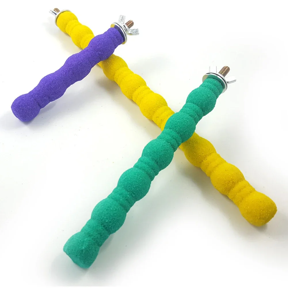 Pet Paw Grinding Wooden Stick Sprayed with Colored Sands Bird Parakeet Parrot Toy Grinder Rod Gripper Supplies thumbnail 5